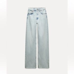 Zara TRF high rise wide leg jeans in Light Blue